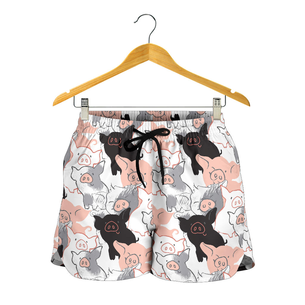 Pig Pattern Print Design 05 Women Shorts