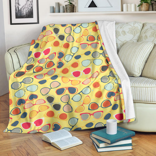 Sun Glasses Pattern Print Design 05 Premium Blanket