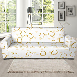 Bread Toast Pattern Print Design 01 Sofa Slipcover