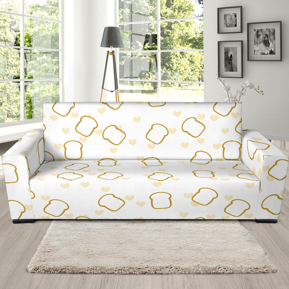 Bread Toast Pattern Print Design 01 Sofa Slipcover