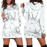 Cute Goat Design Pattern Women'S Hoodie Dress