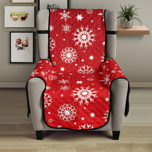 Snowflake pattern red background Chair Cover Protector