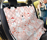 Cute Snowman Christmas Tree Snowpink Background Dog Car Seat Covers