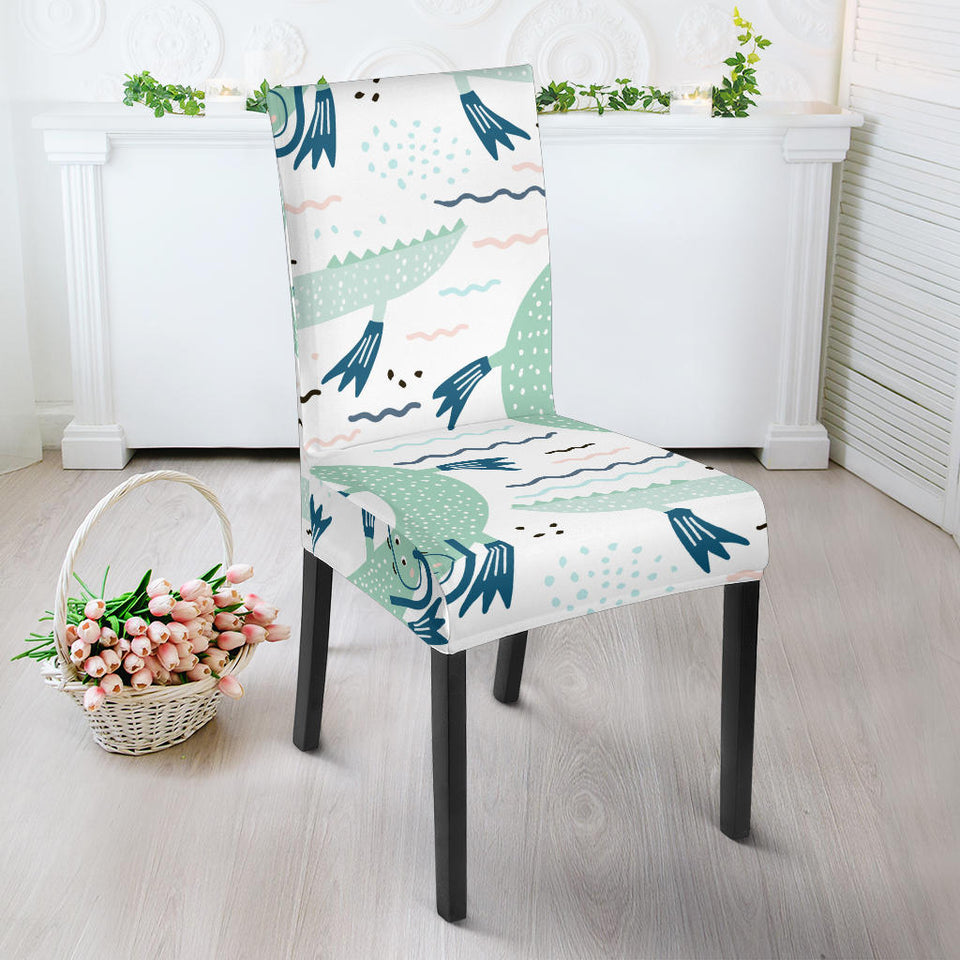 Crocodile Diver Pattern Dining Chair Slipcover