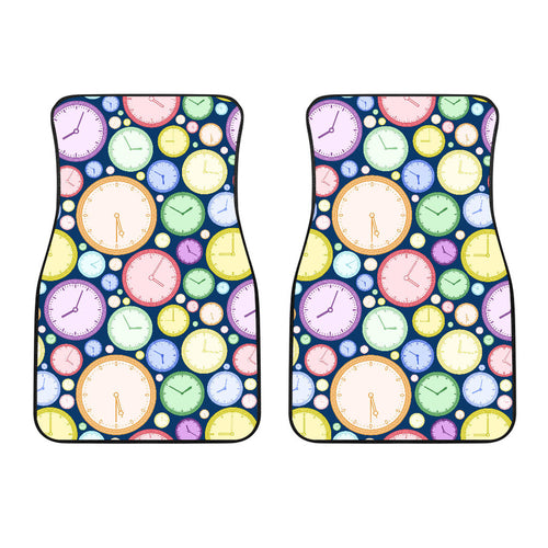 Colorful Clock Background Front Car Mats