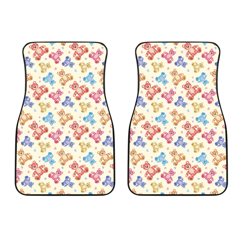 Teddy Bear Pattern Print Design 05 Front Car Mats