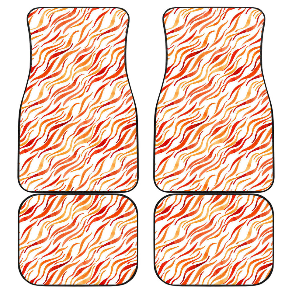 Fire Flame Watercolor Pattern Front And Back Car Mats