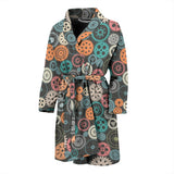 Gear Pattern Print Design 05 Men's Bathrobe