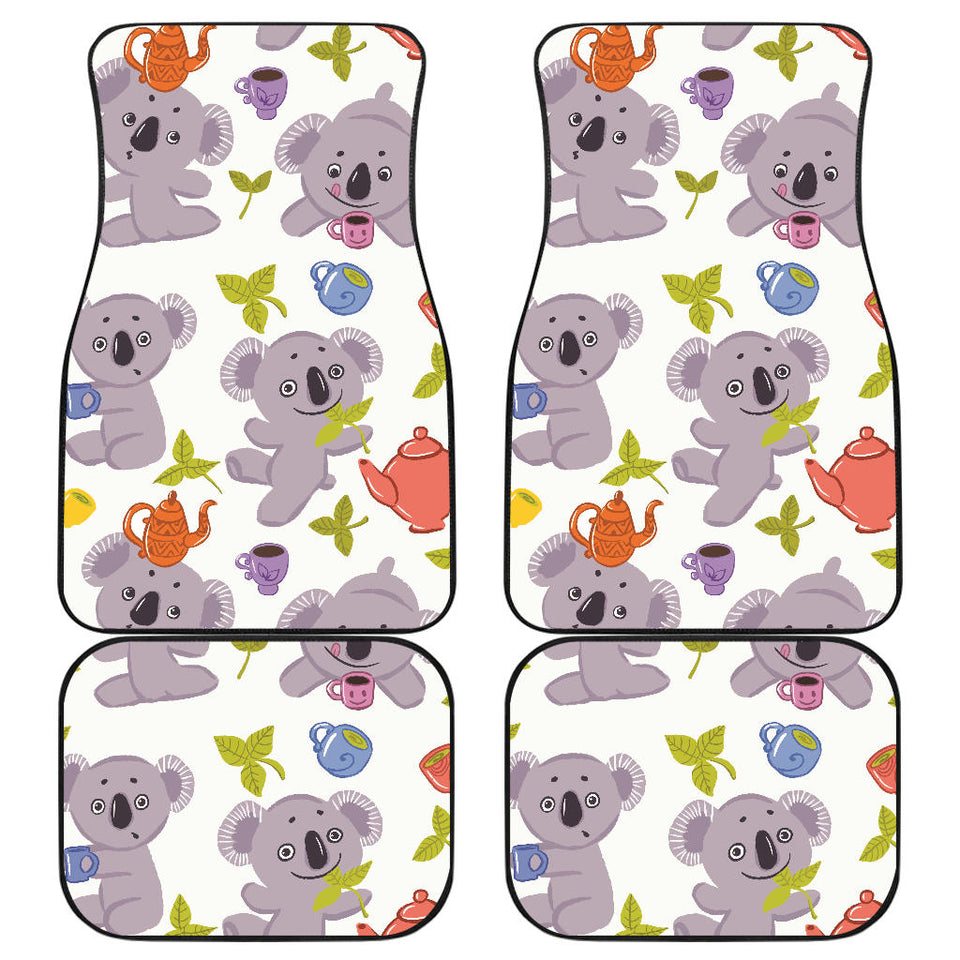 Cute Koalas Teapots Tea Front And Back Car Mats