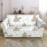 Cute Rhino Pattern Background Loveseat Couch Slipcover