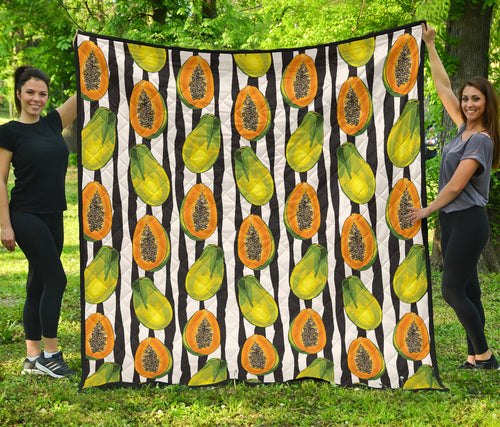 Papaya Design Pattern Premium Quilt