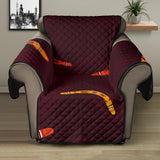 Boomerang Australian aboriginal ornament circle black background Recliner Cover Protector