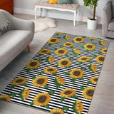 Sunflowers Ribbon Background Area Rug