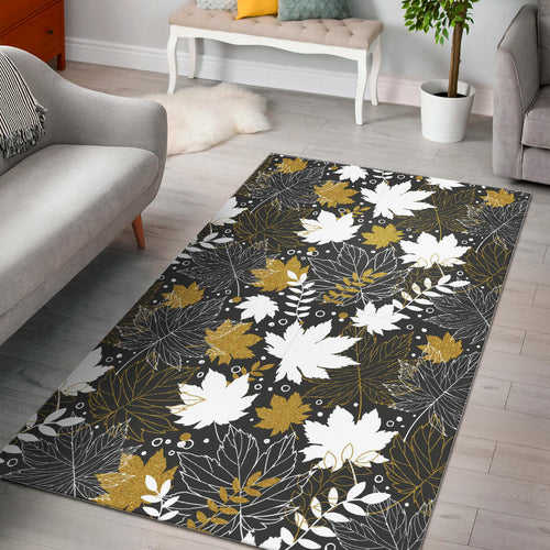 Beautiful Gold Autumn Maple Leaf Pattern Area Rug