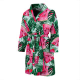 Watermelons Tropical Palm Leaves Pattern Men'S Bathrobe
