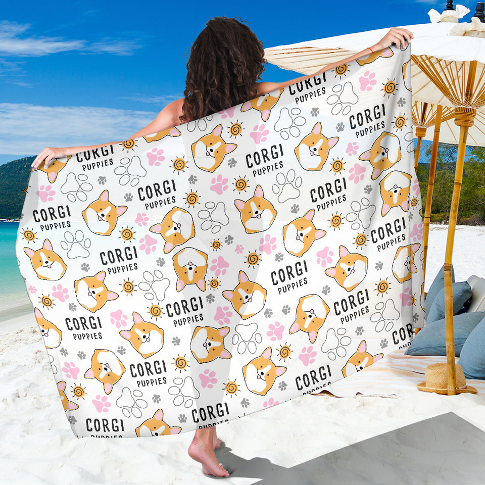 Corgi Dog Pattern Sarong