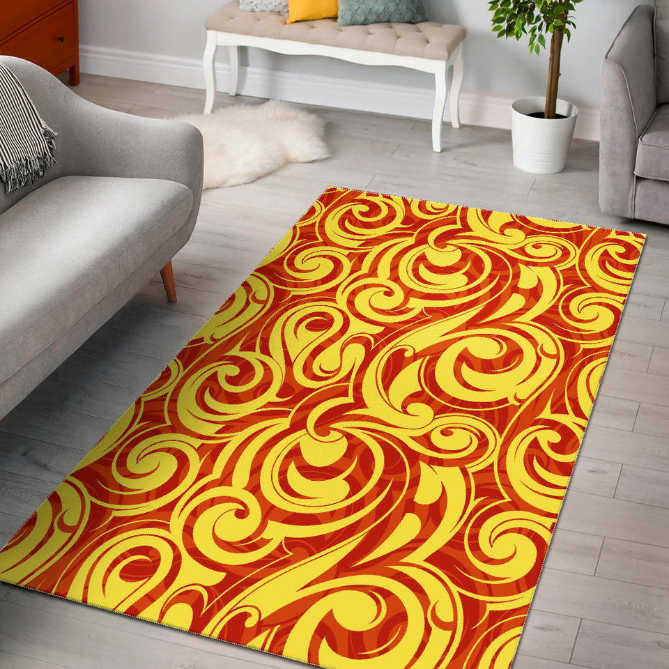 Fire Flame Design Pattern Area Rug
