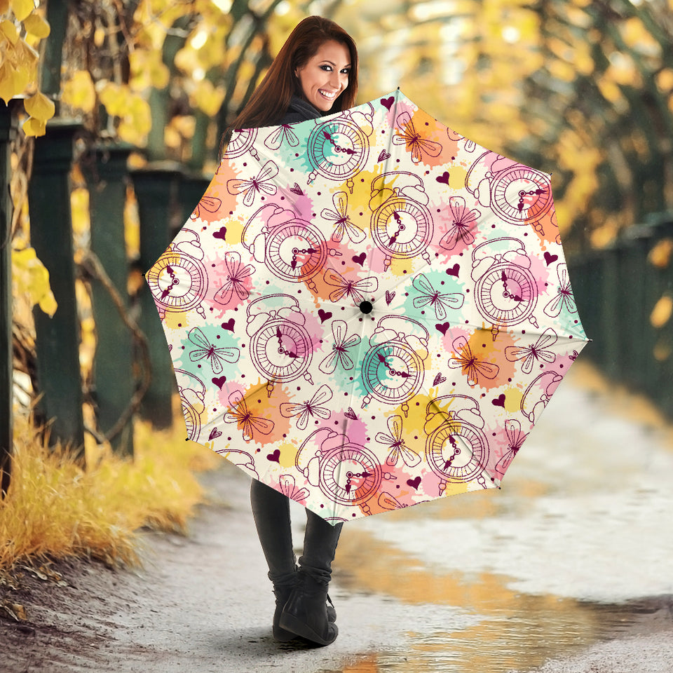 Clock Butterfly Pattern Umbrella
