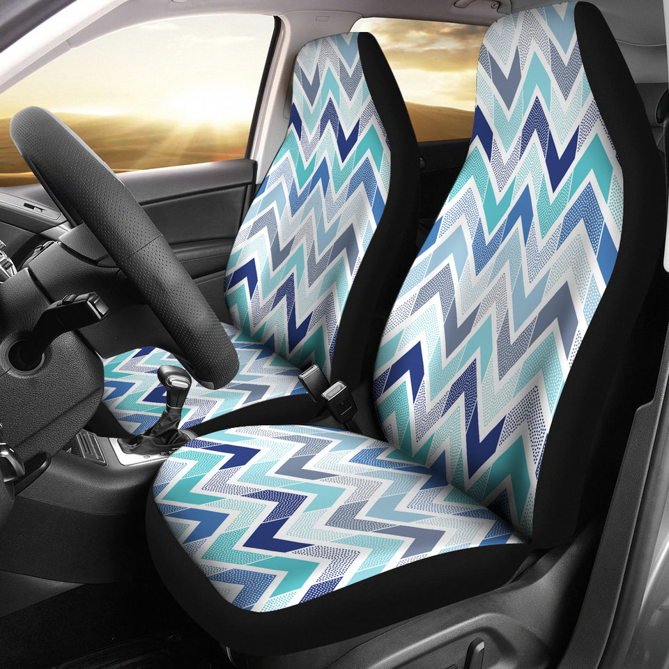 Zigzag  Chevron Blue Pattern  Universal Fit Car Seat Covers