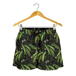 Green Peas Pattern Print Design 02 Women Shorts