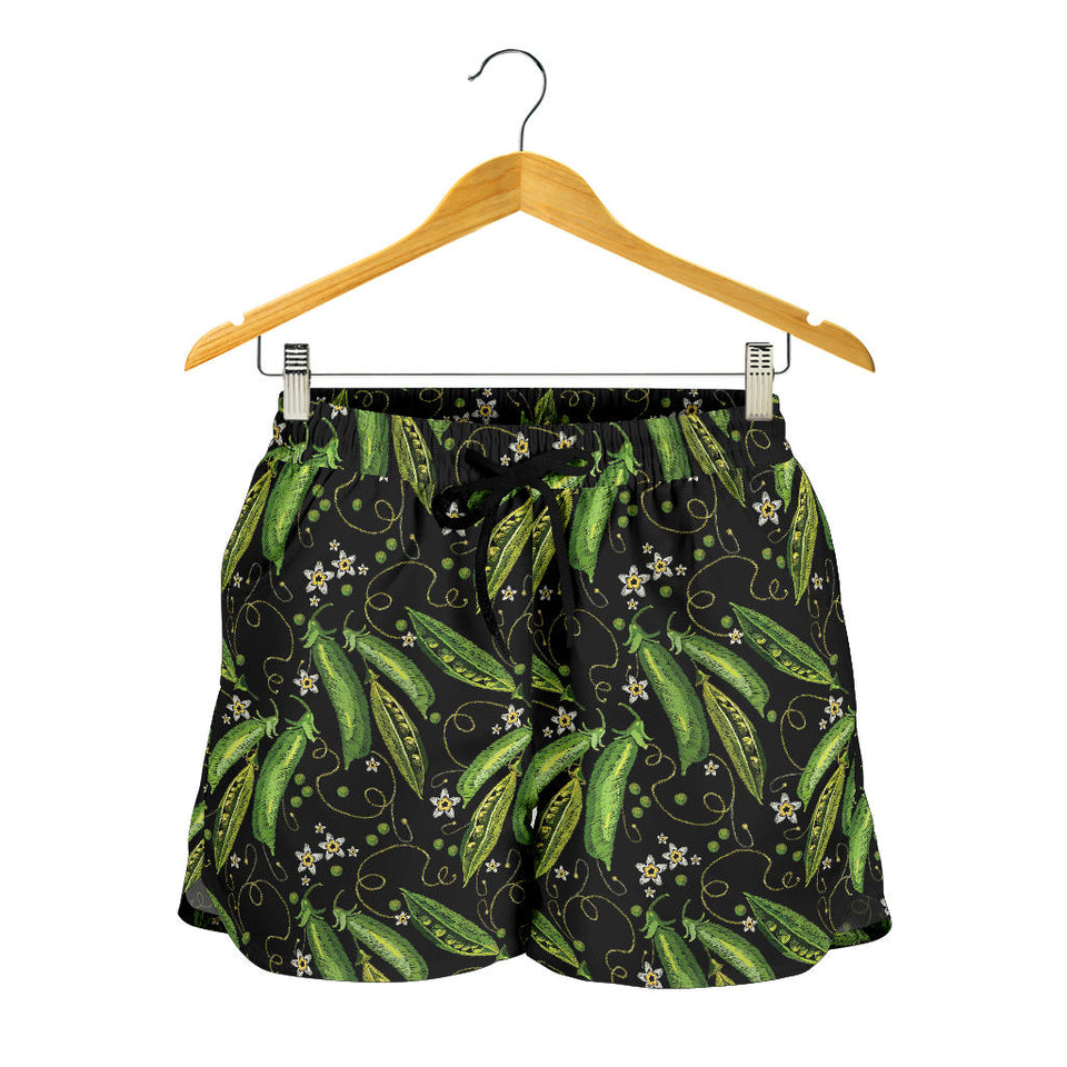 Green Peas Pattern Print Design 02 Women Shorts