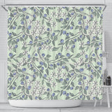 Hand Drawn Blueberry Pattern Shower Curtain Fulfilled In US