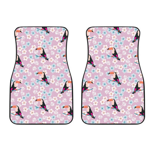 Beautiful Toucan Flower Leaves Front Car Mats