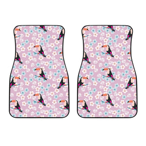 Beautiful Toucan Flower Leaves Front Car Mats
