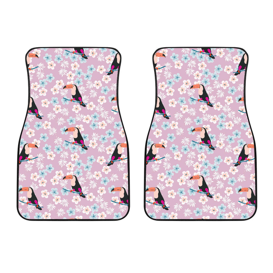 Beautiful Toucan Flower Leaves Front Car Mats