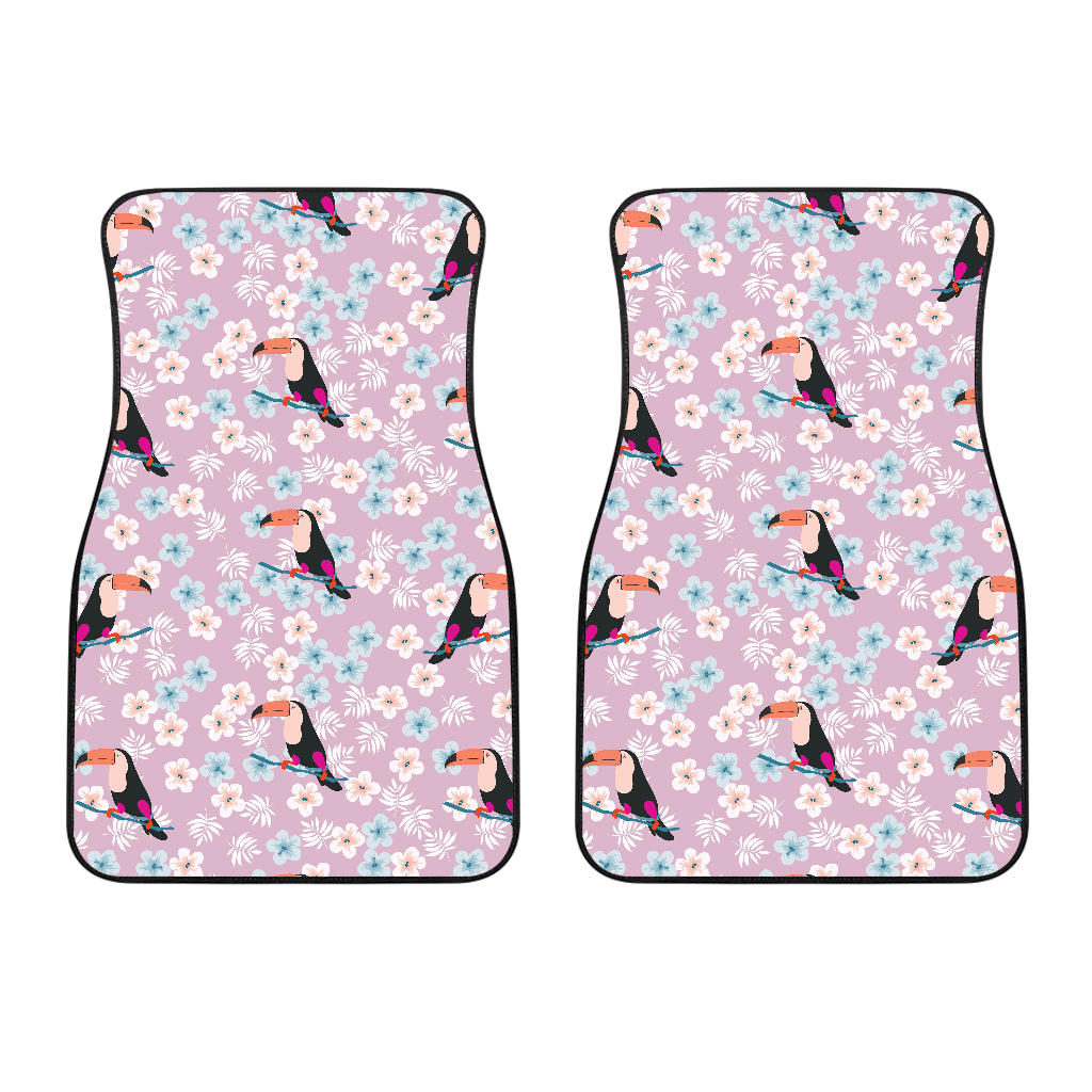 Beautiful Toucan Flower Leaves Front Car Mats