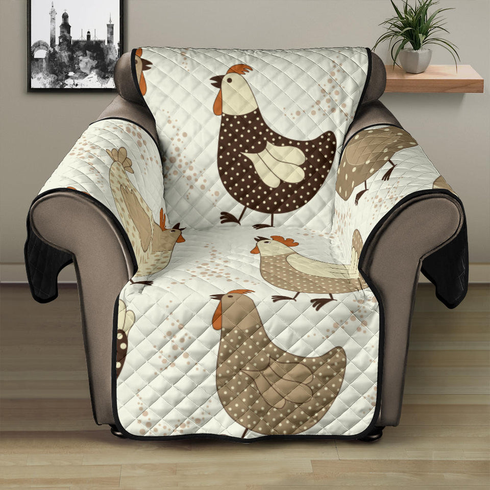 Cute rooster chicken cock Recliner Cover Protector