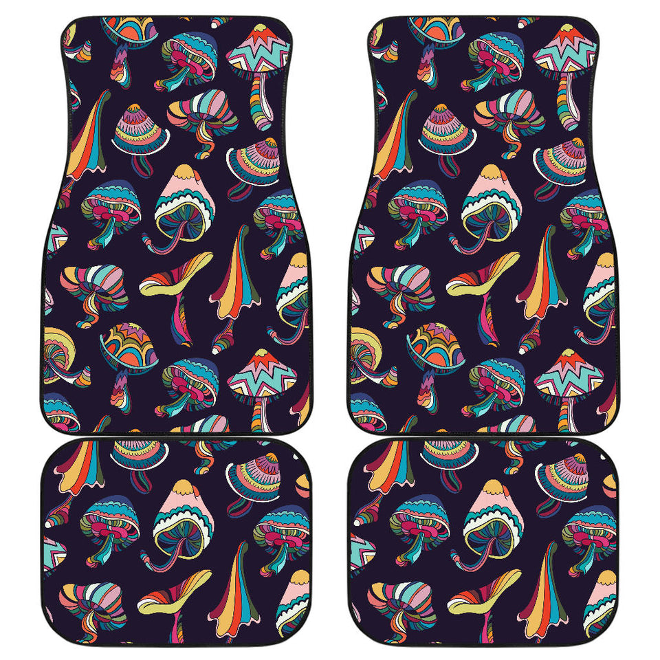 Colorful Mushroom Pattern Front And Back Car Mats