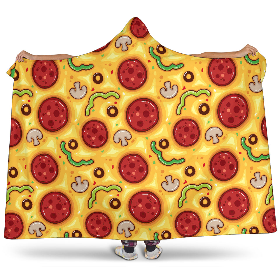 Pizza Texture Pattern Hooded Blanket