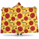 Pizza Texture Pattern Hooded Blanket