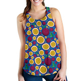 Passion fruit blue background Women Racerback Tank Top