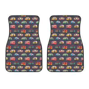 Camper Van Pattern Print Design 02 Front Car Mats