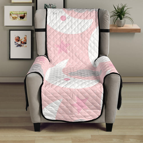 Cute moon cloud star pattern pink dot background Chair Cover Protector