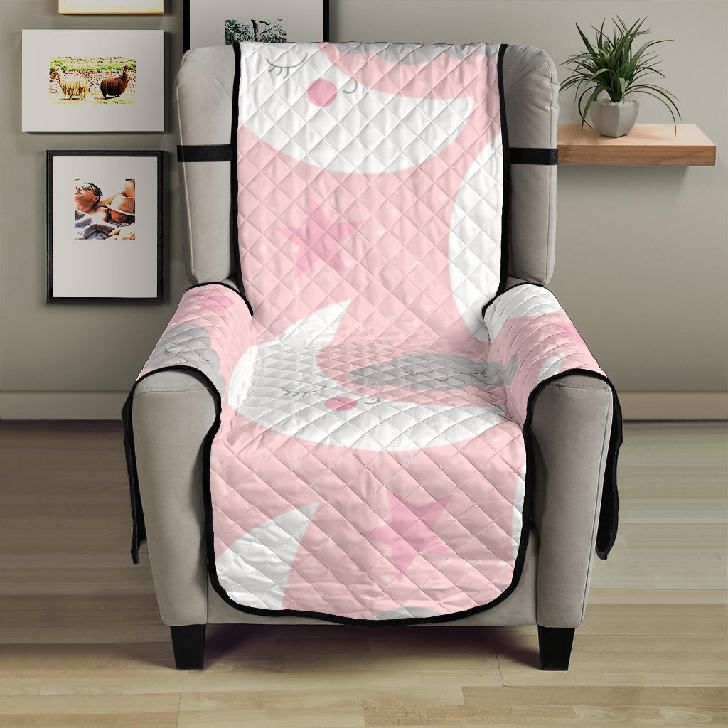 Cute moon cloud star pattern pink dot background Chair Cover Protector