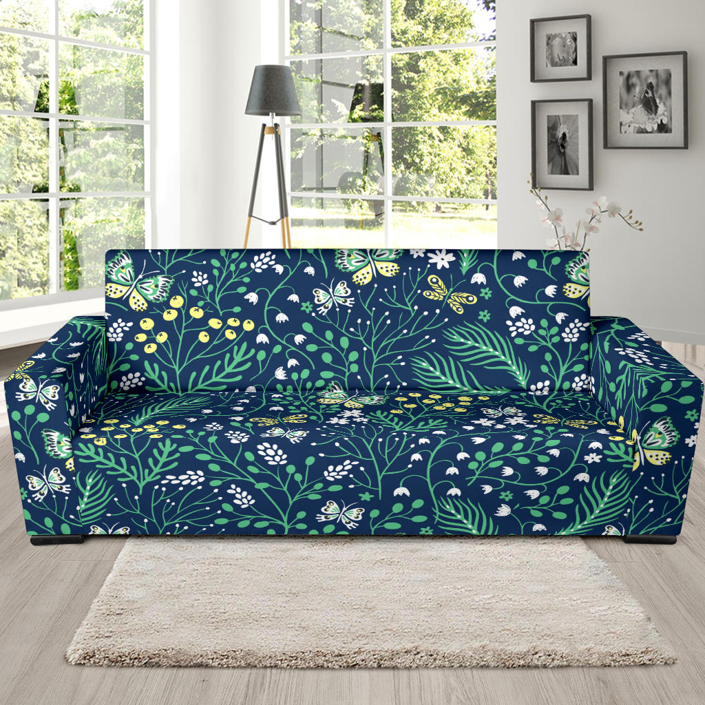 Butterfly Leaves Pattern Sofa Slipcover