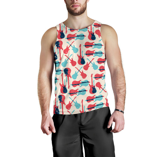 Red Blue guitar pattern Men Tank Top