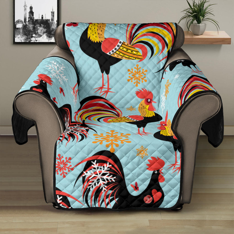 Rooster chicken cock snowfalke Recliner Cover Protector