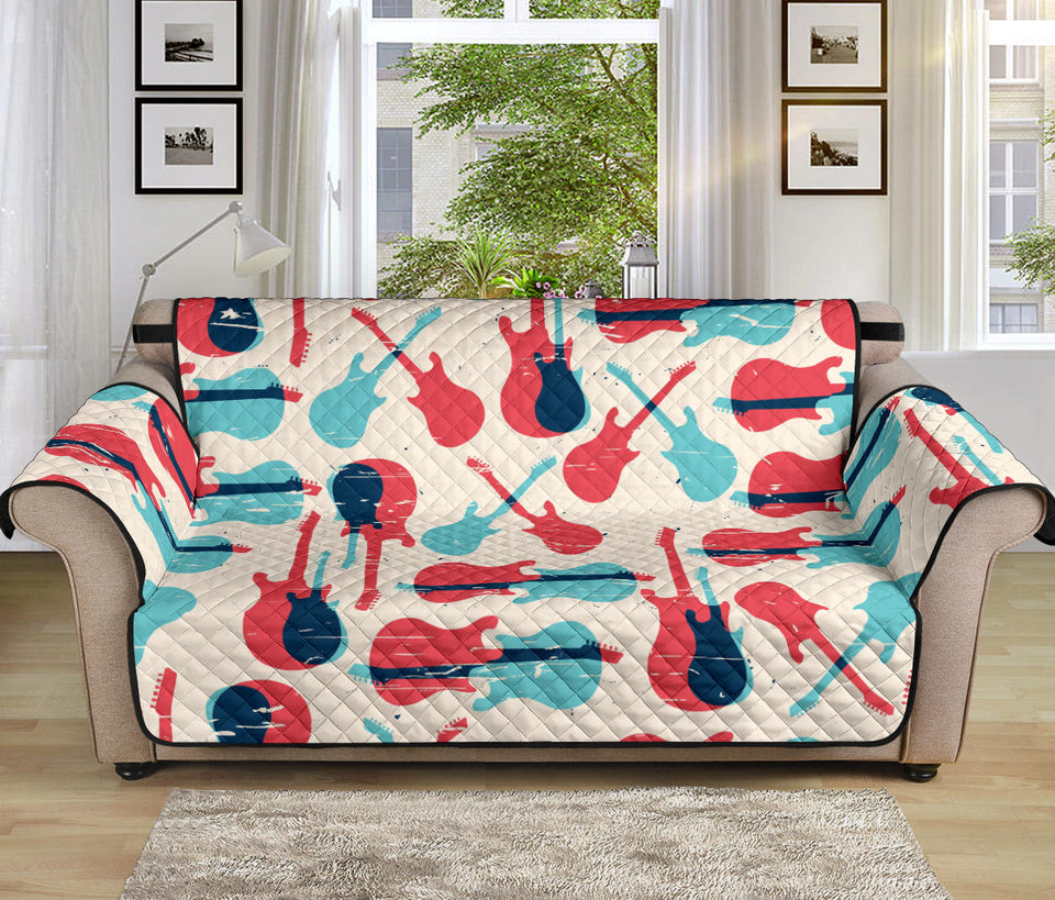 Red Blue guitar pattern Sofa Cover Protector