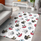 French Bulldog Cup Paw Pattern Area Rug