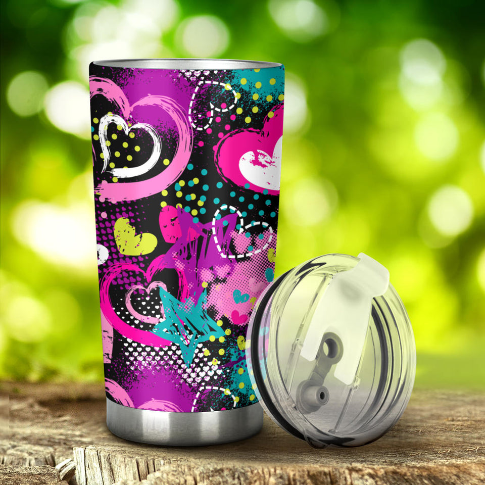 Heart Dot Wave Star Creative Design Pattern Tumbler