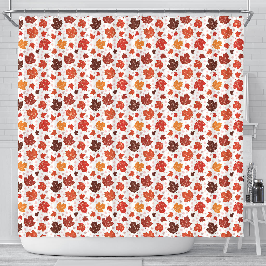 Colorful Maple Leaf Pattern Shower Curtain Fulfilled In US