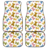 Teddy Bear Pattern Print Design 01 Front and Back Car Mats