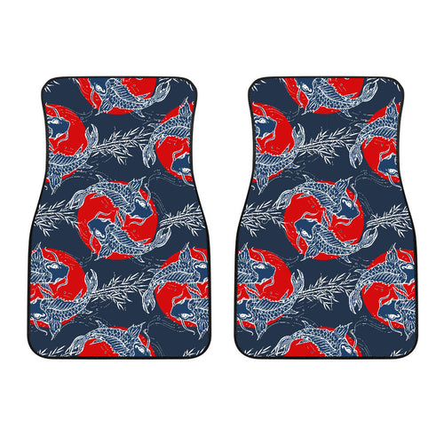 Koi Fish Carp Fishs Hand Drawn Japanese Art Front Car Mats