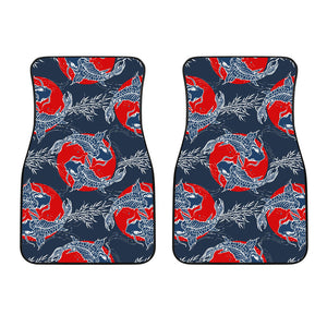 Koi Fish Carp Fishs Hand Drawn Japanese Art Front Car Mats