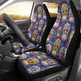 Sugar Skull Flower Pattern  Universal Fit Car Seat Covers