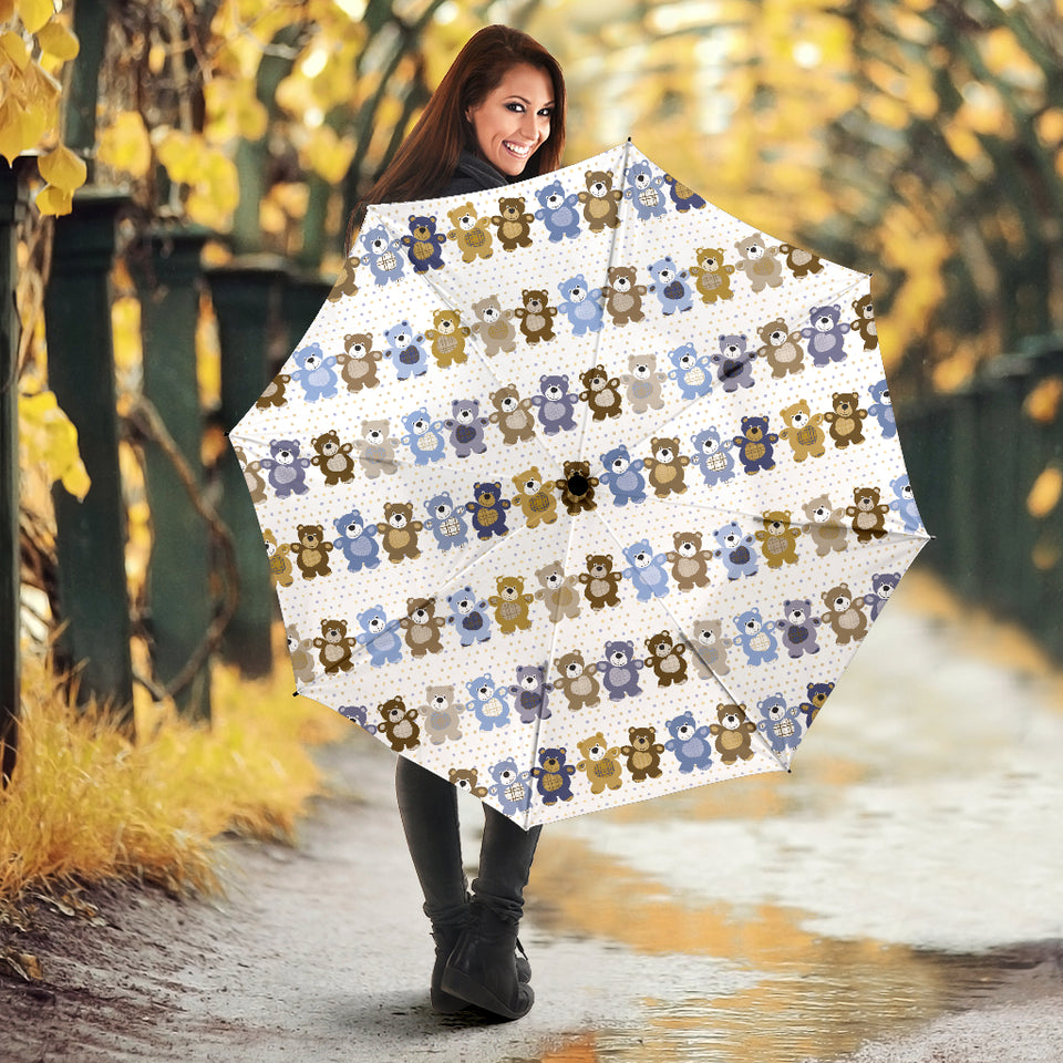 Teddy Bear Pattern Print Design 02 Umbrella